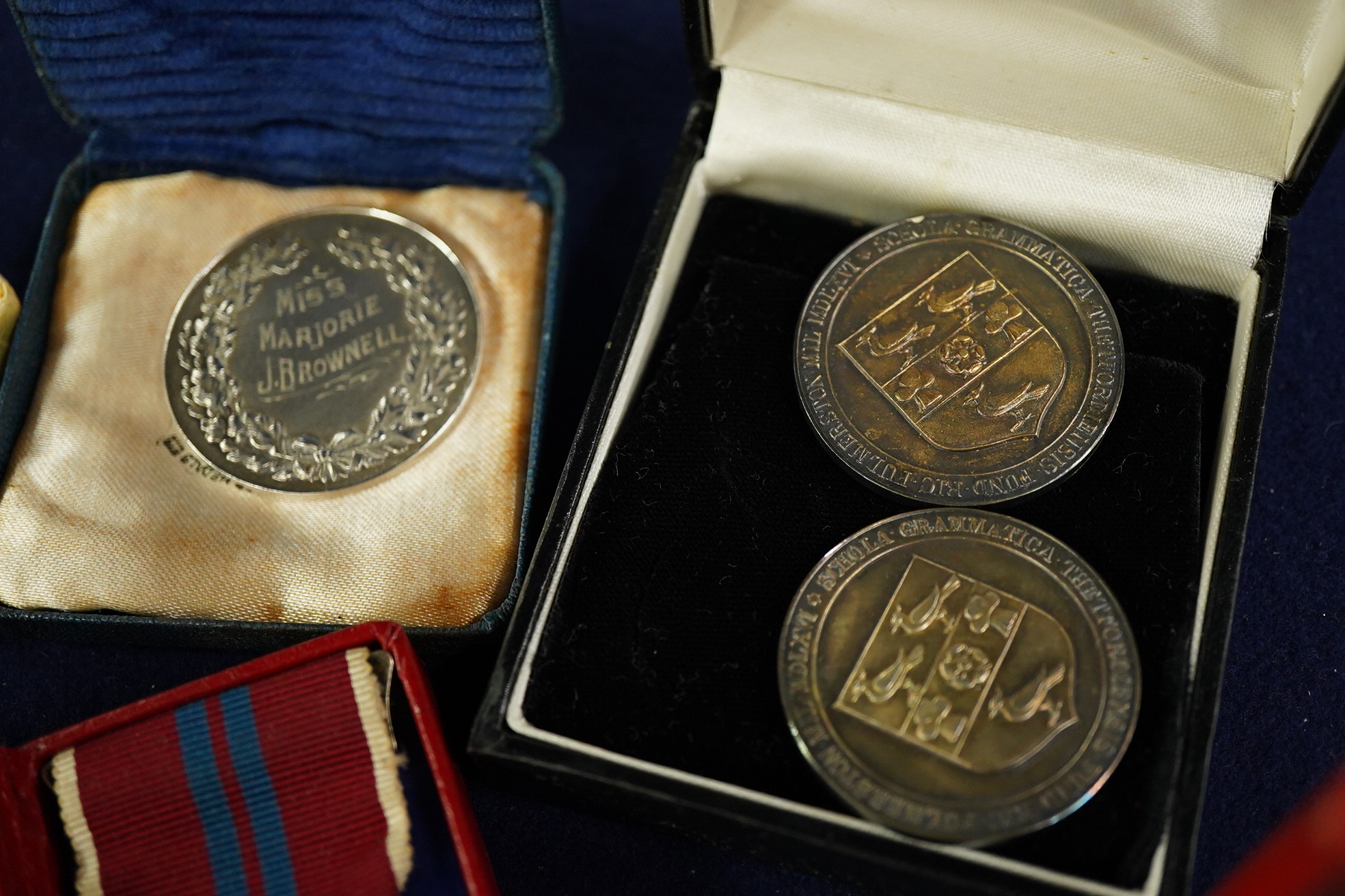 A collection of silver and other medals to include Elizabeth II Coronation medal